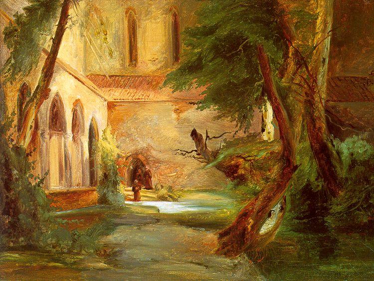 Charles Blechen Monastery in the Wood oil painting image
